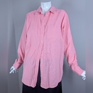 Gap Pink Linen Blend Button-Up Shirt | Relaxed Everyday Top M